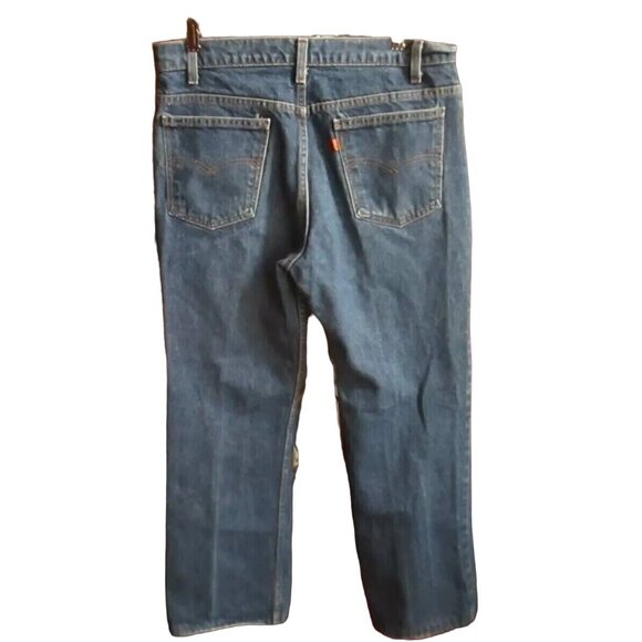 34x29 Vintage Mens Levi's Jeans 517 0217 Orange Tab Raw Denim Bootcut Jeans USA - Picture 2 of 7